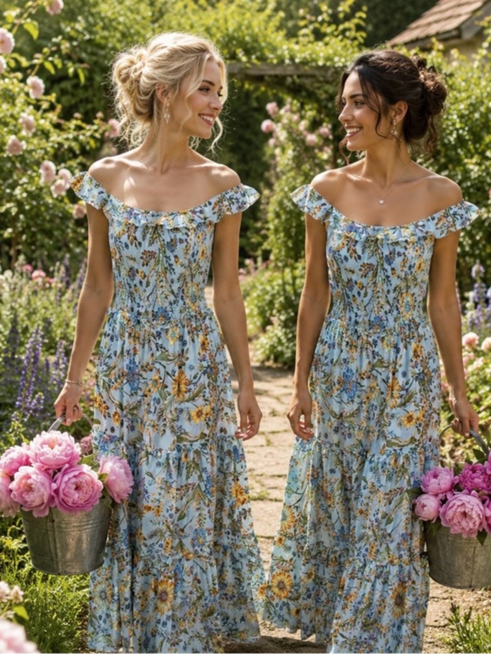 Abel The Label Dress Anthropologie size XS Fairy Garden Tiered Floral Cottage